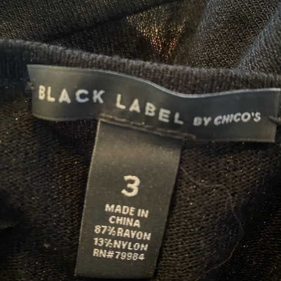 Women’s Black Label by Chico’s Black Cardigan Sweater Wrap - Picture 5 of 5